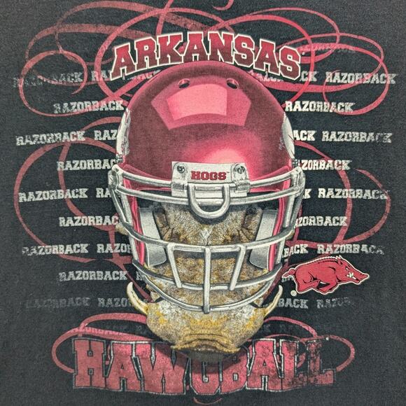 Razorbacks shirt Mens Large Black University of Arkansas Football Hawgball - Picture 3 of 6
